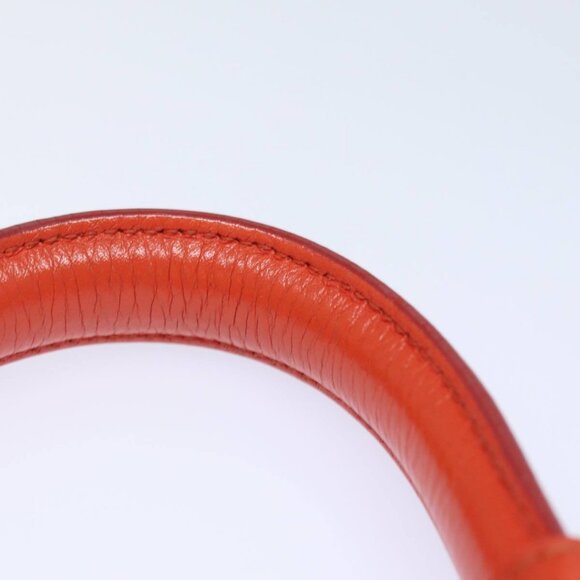 Salvatore Ferragamo Gancini Hand Bag Leather 2way Orange Auth - Picture 8 of 15